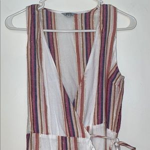 Summery strips side tie knit dress